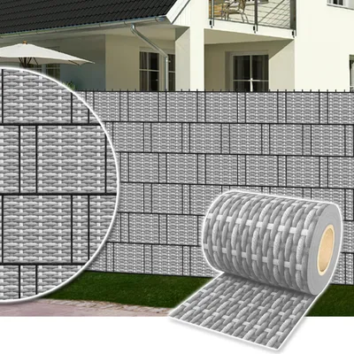 Produktbild von Sichtschutz Rolle 35m blickdicht PVC Zaunfolie Sichtschutzfolie Windschutz für Doppelstabmatten Zaun Sichtschutzrolle - Rattan-Rustikal