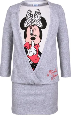 Produktbild von 73072 Disney Minnie Mouse Longshirt Mädchen Grau Gr. 104 – Süßes Langarmshirt mit Minnie Print – Perfekt für Herbst & Winter