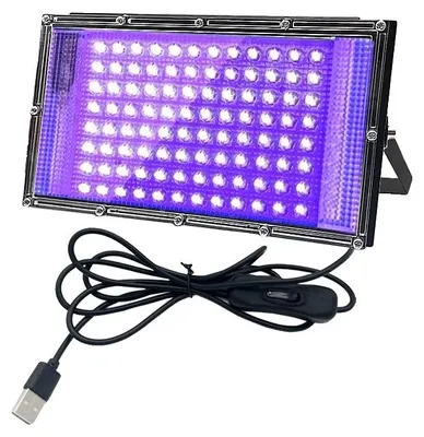 Obrázek produktu pro UV lampa s černým světlem, 96 LED diod, 220 V, napájení přes USB, úhel vyzařování 120°, světelný tok 249–2000