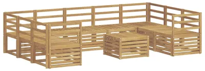 Zdjęcie produktu dla Zestaw mebli ogrodowych, 10 sztuk, kolor biały, wymiary: 59 x 59 x 37 cm