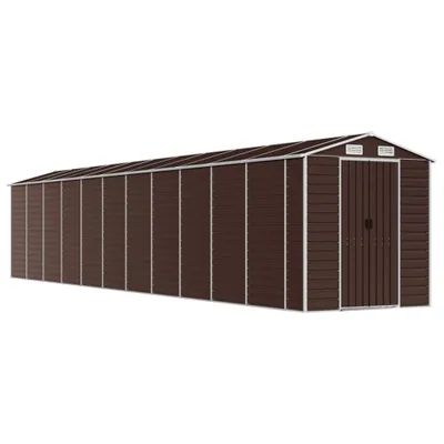 Zdjęcie produktu dla vidaXL Szopa ogrodowa brązowa 191x980x198 cm stal ocynkowana