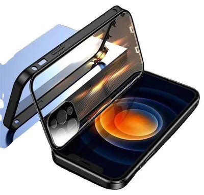 Zdjęcie produktu dla Etui na telefon, pełna ochrona, magnetyczne zapięcie, czarne
