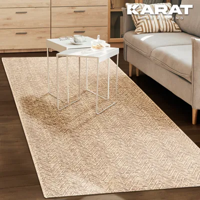 Produktbild von Wohnteppich Cheron robustes, flachgewebtes kurzflor 2 Farben Beige 80 x 150 cm