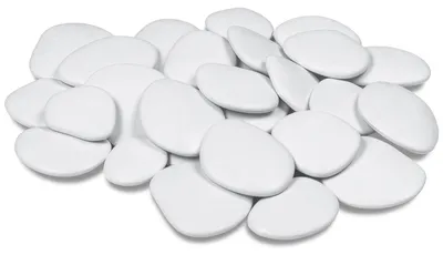 Produktbild von tera® Kunststeine Pebbles Weiß 3 - 4 cm für 50 x 25 cm Fläche - Kunststoff