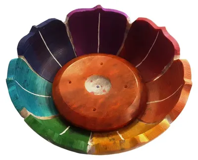 Produktbild von Räucherstäbchen-/ kegelhalter "Chakra Lotus" Speckstein 10cm