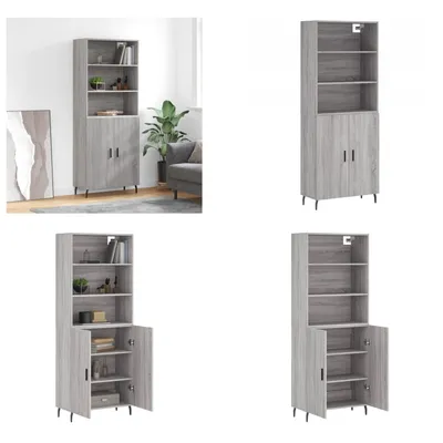 Produktbild von vidaXL Highboard Grau Sonoma 69,5x34x180 cm Holzwerkstoff - Highboard - Highboards - Sideboard - Schrank