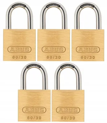 Produktbild von Abus Bügelschloss 60/30 Messing 5er Set Gleichschließend