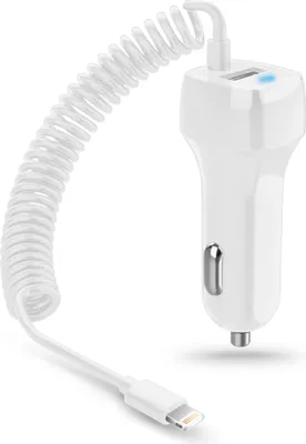 Produktbild von Auto Ladekabel für Apple iPhone 13 Mini Pro Max Ladegerät 8-Pin Kfz Lade Kabel, Farbe:Weiss