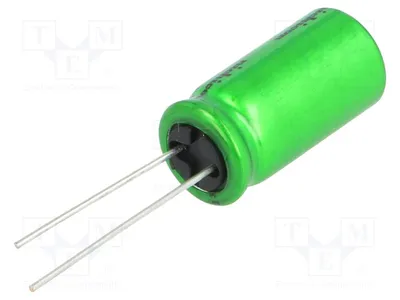 Image de 1 condensateur : électrolytique, traversant, 330 µF, 50 V, bipolaire, dimensions Ø 16 x 31,5 mm, référence UES1H331MHM
