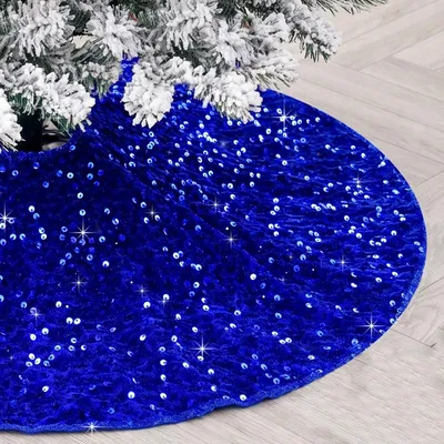 Produktbild von Samt-Weihnachtsbaumdecke, 91 cm, mit Pailletten