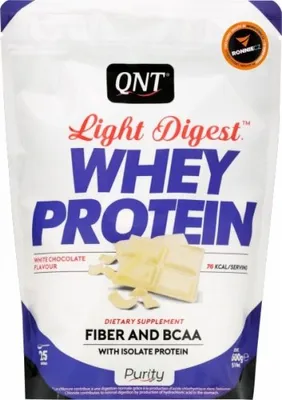 Obrázok produktu pre QNT Light Digest Whey Protein 500 g pistácia / Srvátkové whey proteíny / Ľahko stráviteľný srvátkový proteín bohatý na BCAA a vlákninu