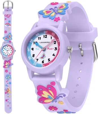 Produktbild von Kinder Armbanduhr analog mit Quarzwerk wasserdicht Junge Mädchen Uhr mit verstellbarem Gummiband robust leicht ablesbar für 3 bis 12 Jahre