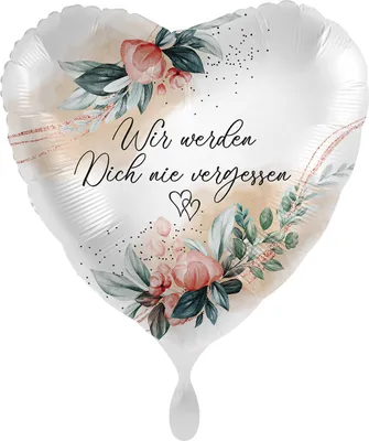 Produktbild von ABC18 Herz Folienballon "Wir werden dich nie vergessen" | Ø 43 cm