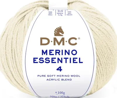 Zdjęcie produktu dla DMC Merino Essentiel-4 – wysokiej jakości przędza typu aran, skład: 50% wełna merynosowa i 50%.poliakryl , nr 8149 (kolor 880)