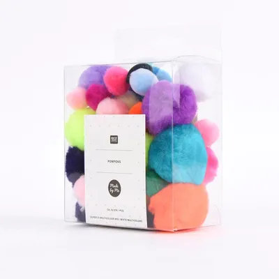Produktbild von Rico Design Pompon Set 50 Stück verschiedene Farbtöne und Größen
