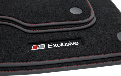 Produktbild von Exclusive Line Fußmatten passend für Mercedes-Benz A-Klasse W176 2012-04/2018, Naht:Rot