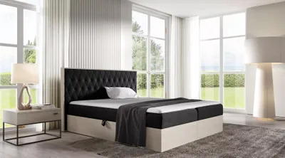 Obrázek produktu pro Manželská postel 200x220 CHANTELLE 6 - nordic teak / grafitová + topper