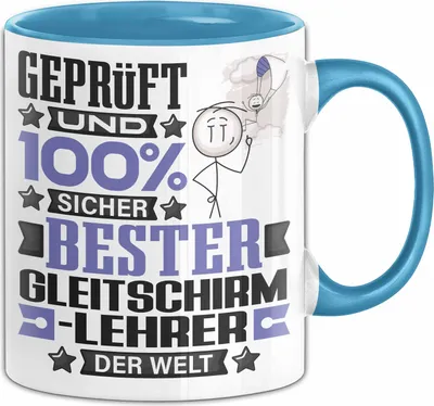 Produktbild von Gleitschirmlehrer Geschenk Lustiger Spruch für Gleitschirmlehrer Geschenkidee Bester Gleitschirmlehrer Der Welt (Blau)