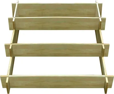 Produktbild von vidaXL 3-stufiger Pflanzkübel 90 x 90 x 35 cm Holz Imprägniert