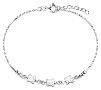 Produktbild von Fußkette Fußkettchen Schildkröten 925 Silber verstellbar Damen