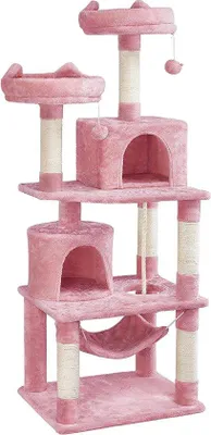 Immagine prodotto di Albero per gatti Famanu con casetta e struttura per arrampicata - grande struttura per il gioco