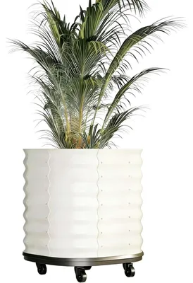 Produktbild von Metall Hochbeet 60 x 60 x 70 cm - Selbstbewässernder Pflanzkasten - Auf Rollen mit Bremse - Mobil für Balkon, Gemüse und Blumen - Weiß