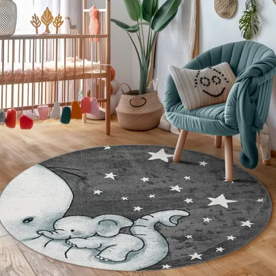 Immagine prodotto di Tappeto con un simpatico disegno - un bellissimo motivo per i piccoli esploratori, dimensioni: 120 x 170 cm, colore: blu-8