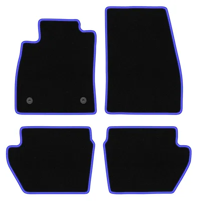 Produktbild von Fußmatten Automatten Velours Schwarz/Blau für Ford Fiesta MK8 2017- Set 4-tlg
