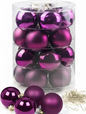 Produktbild von Weihnachtskugeln 20 Stk 6cm Purple Deluxe mit Haken