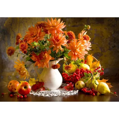 Obrázok produktu pre ENJOY puzzle zátišie s oranžovými georgínami 1000 dielikov