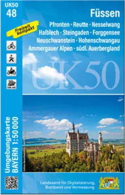 Immagine prodotto di UK50-48 Füssen (Carta dei dintorni 1:50000)