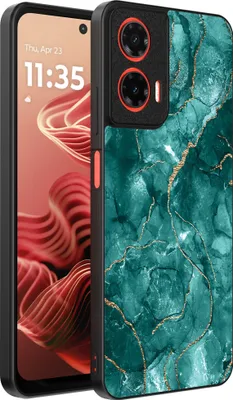 Produktbild von Smartphonica Handytasche geeignet für Motorola Moto G35 mit Marmordruck - TPU zurück Abdeckung Fall Marmor Design - Gold Grün