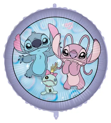 Produktbild von Angel und Stitch Folienballon rund 46 cm -