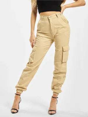 Produktbild von Damen Cargohose Aya, beige, Gr. L, regulärer Schnitt, mit verschließbaren Beintaschen