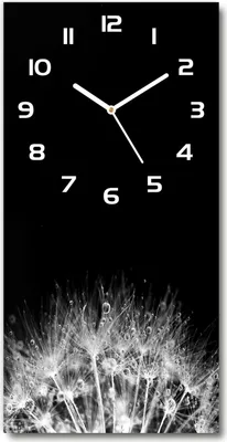Produktbild von Wanduhr aus Glas – 30x60 cm - Glasbild - Glasuhr - Gehärtetes Glas -Löwenzahnsamen