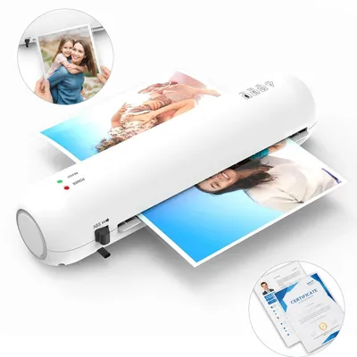 Produktbild von Laminiergerät A4 9 Zoll, Heiß & Kalt Laminiermaschine mit Anti-Stau ABS System, 2 Min Aufheizung, 280 mm/min für Büro & Schule-Satz