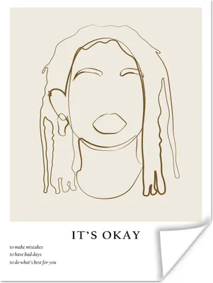 Produktbild von MuchoWow® Poster Frauen - Text - Strichzeichnungen - Zitate 90x120 cm - Wohnzimmer