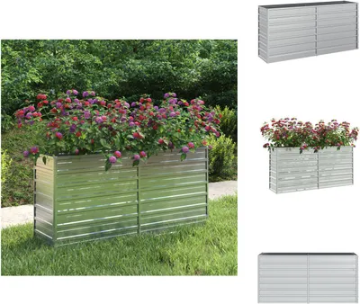 Produktbild von vidaXL Garten-Hochbeet 160x40x77 cm Verzinkter Stahl Silber -  Blumentöpfe & Pflanzgefäße