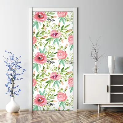 Produktbild von Dekorative Abnehmbarer Wandsticker Türtapete selbstklebend Klebefolie Tropisch Palmblatt 70 x 200 cm