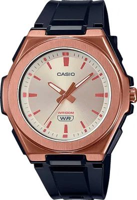 A close-up studio shot of a Casio watch.
