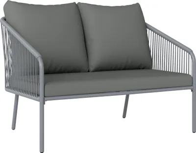 Obrázok produktu pre Outsunny záhradná pohovka s vankúšmi 2-miestna ratanová pohovka lounge sofa vonkajší balkón