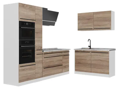 Imagen del producto de Cocina esquinera Vicco R-Line Sonoma/Blanco 230 x 120 cm encimera Mármol, Model 67515