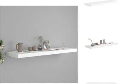 Image de vidaXL Étagère suspendue Blanc 90x23,5x3,8 cm MDF - Étagères murales