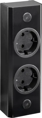 Produktbild von Aufbausteckdose ST 3005/180 in SCHWARZ mit 2 Steckplätzen / THEBO Licht / Mehrfachsteckdose