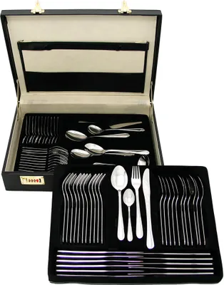 Produktbild von GRÄWE Tafelbesteck 68-tlg., inkl. Koffer, für 12 Personen, Serie Salzburg