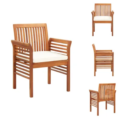 Image de vidaXL Chaise de jardin avec coussin en bois massif d'acacia - Chaises de jardin