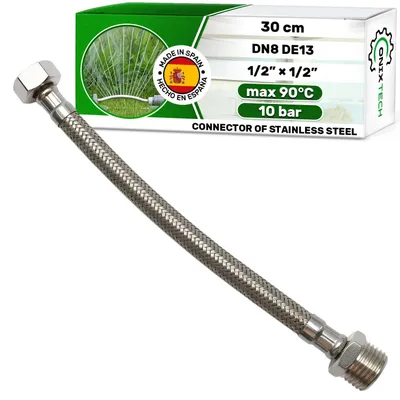 Flexi-Schlauch 30 cm, 1/2" x 1/2", Edelstahl, 10 bar