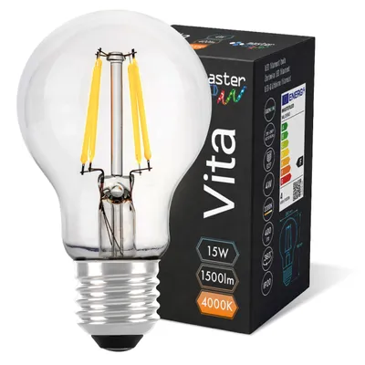 Obrázek produktu pro MasterLED - žárovka - patice E27 A60 - neutrální bílá 4000 K - 1500 lm - 15 W - čiré sklo - led e27 4000k - žárovka e27