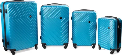 Obrázek produktu pro RGL 741 Sada cestovních kufrů sada na kolečkách sada na kolečkách tvrdá skořepina kufr na kolečkách 4dílný kufr 4v1 XXL XL 26" L XL 24" L Barva: Modrá metalíza