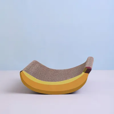 Produktbild von Katzenkratzbrett in Bananenform, niedlich, lustig, Schleifklaue aus Wellpapier für Katzen, Kätzchen